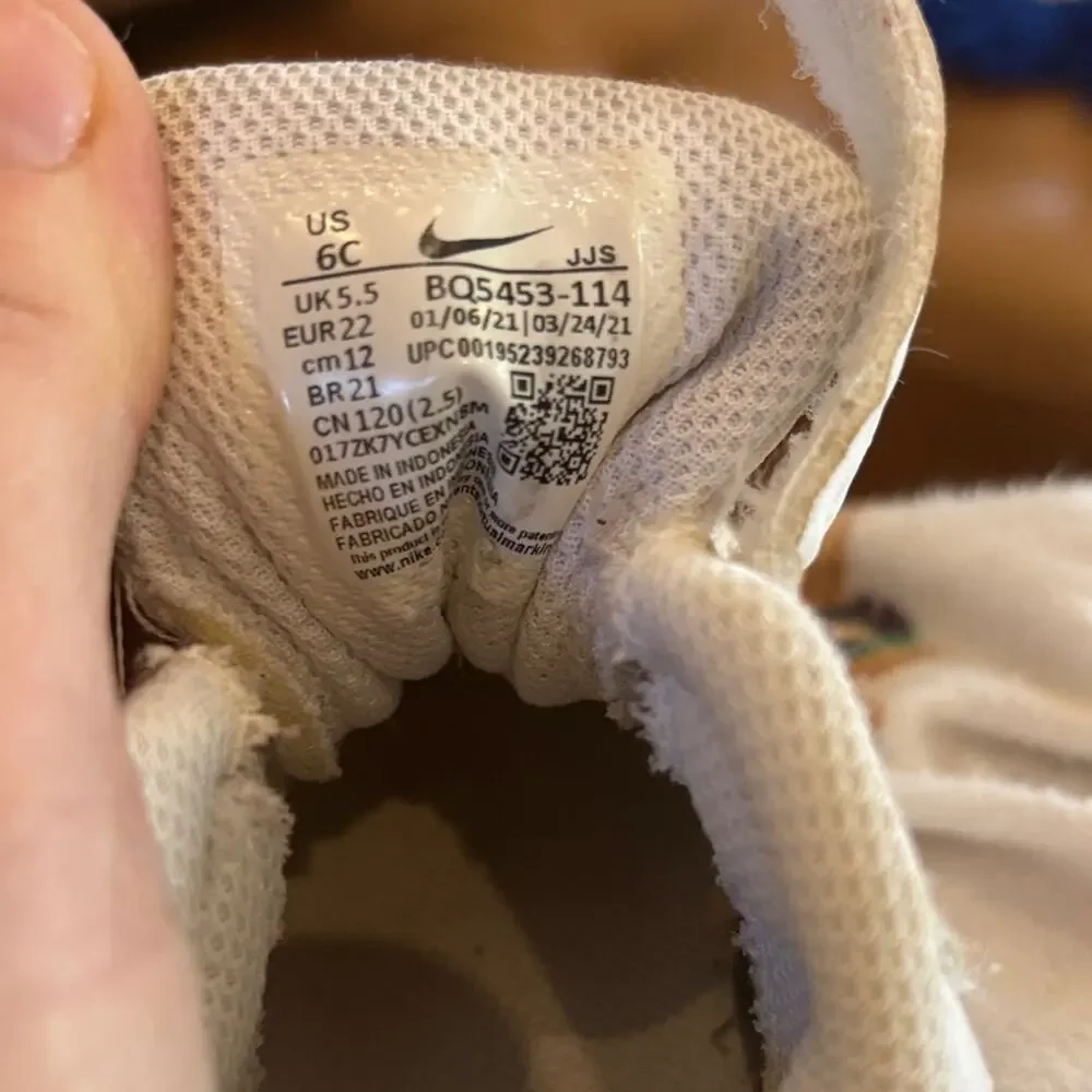 Nike Kids White and Bright Orange Sneakers